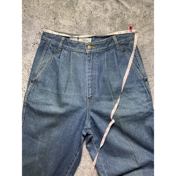 Vtg Calvin Klein Pleated Jeans Womens 28” High Rise Straight Mauritius 80s Rare - Picture 6 of 16